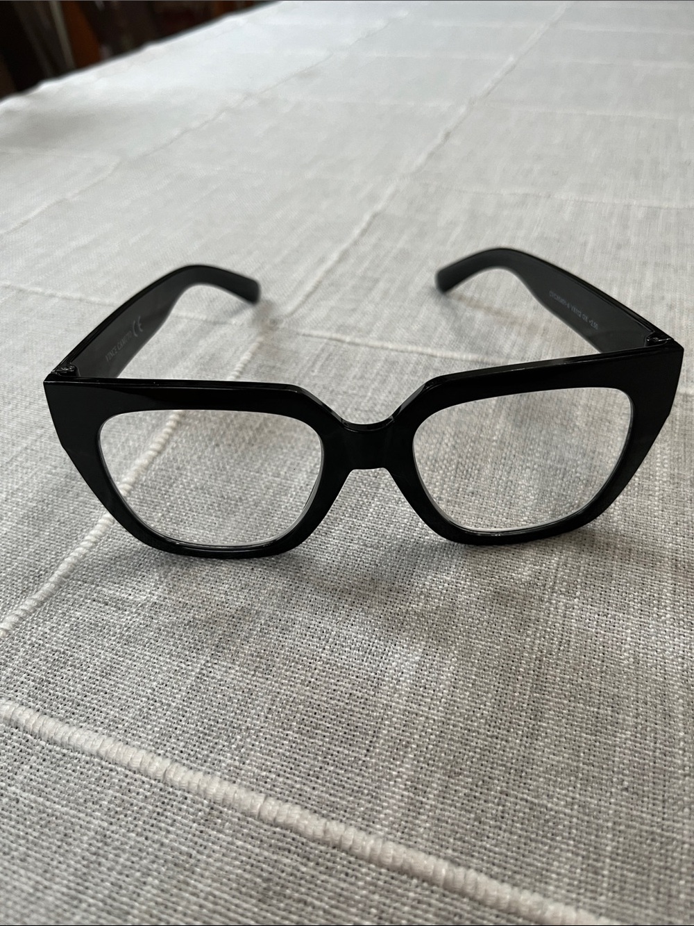 VINCE CAMUTO Black Fashion Eyeglasses - Classic Cat-Eye Frame BIG GLASSES